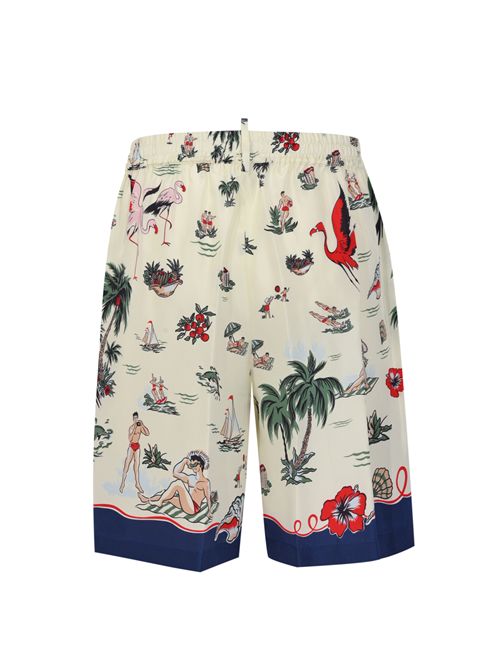 Bermuda shorts Aloha Souvenir in twill di seta DSQUARED2 | S71MU0888 D35476001S